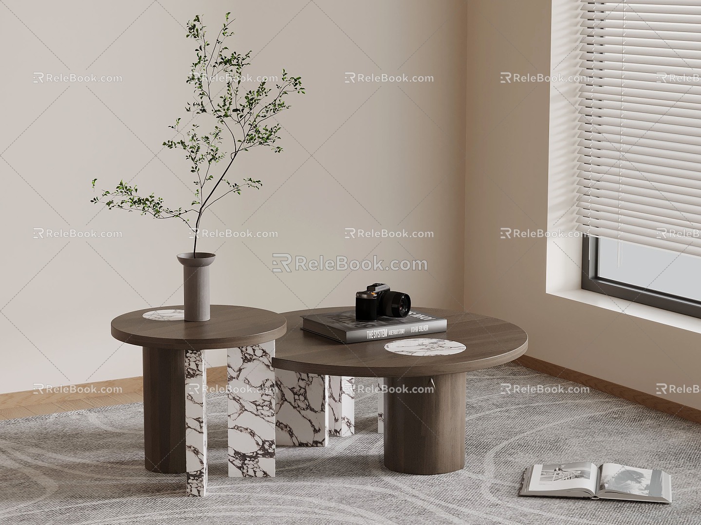 Modern coffee table decorations model