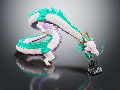 Modern game character Chinese dragon 3d model