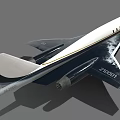 Modern Streamlined Private Jet With White And Dark Exterior Design 3d model