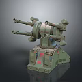 Turret Turntable Railgun Sci-fi Tower Defense Game Tower Defense Sci-fi Turret Game Turret Game Battery 3d model