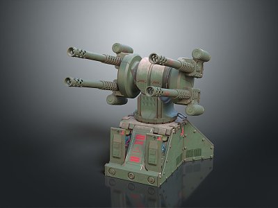 Turret Turntable Railgun Sci-fi Tower Defense Game Tower Defense Sci-fi Turret Game Turret Game Battery 3d model