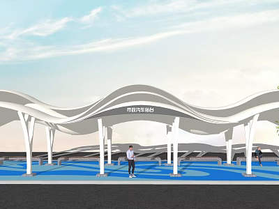 Modern Platform Bus Station Platform 3d model