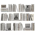 Well Organized Bookshelf With Arranged Books Different Sizes And Literary Titles