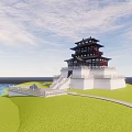 Chinese ancient building pavilion 3d model