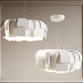 Modern White Pendant Lights With Layered Flake Structure For Home Interior 3d model
