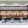 Modern Eyewear Store Interior With Display Counters And Eyeglass Frames On Shelves 3d model