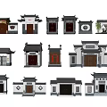 Chinese Gate Patio Door 3d model