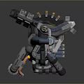 Futuristic Industrial Mechanical Equipment With Complex Pipes Mechanical Arm And Colorful Components