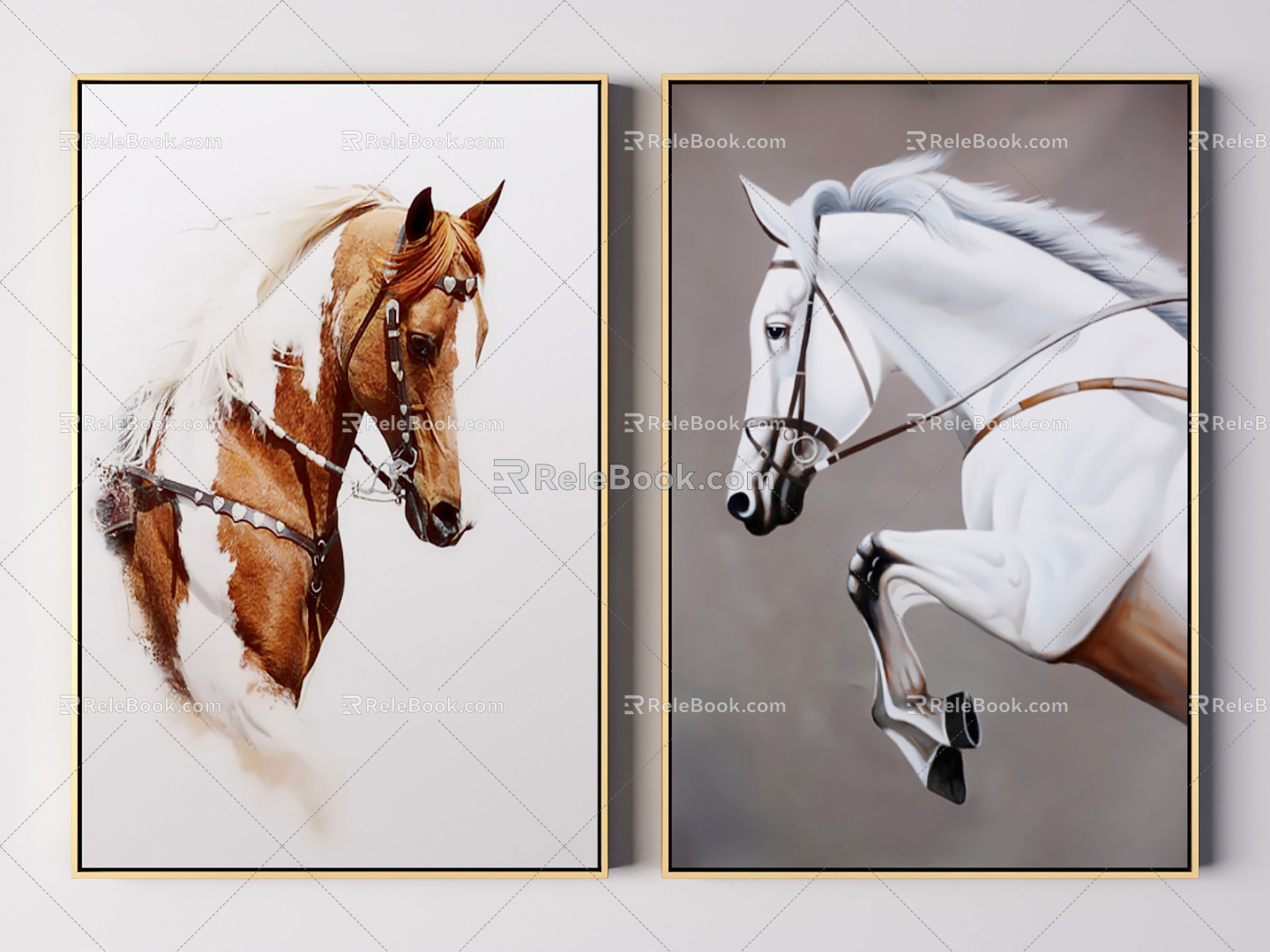 Modern Animal Painting Decorative Painting 3d model