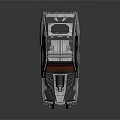 Futuristic Modified Armored Car With Red Interior Black Silver Paint And Roof Equipment