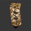 Elegant Gold Bracelet Crafted With Intricate Leaf And Heart Shaped Details