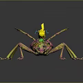 Vibrant Metallic Insect Character With Iridescent Colors Glowing Antennae And Shiny Legs