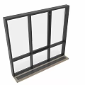 Modern Black Frame Casement Window With Clear Glass And Sleek Structure 3d model