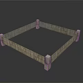 Wooden Square Fence Frame With Corner Posts For Garden Border