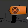Orange Handheld Hair Dryer With Modern Design And Power Cord