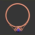 Fashionable Rose Gold Ring With Blue Gemstone And Elegant Delicate Setting