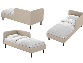 Modern Single Bed Simple Single Bed 3d model