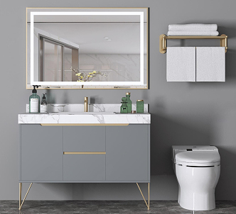 modern sink bathroom cabinet 3d model