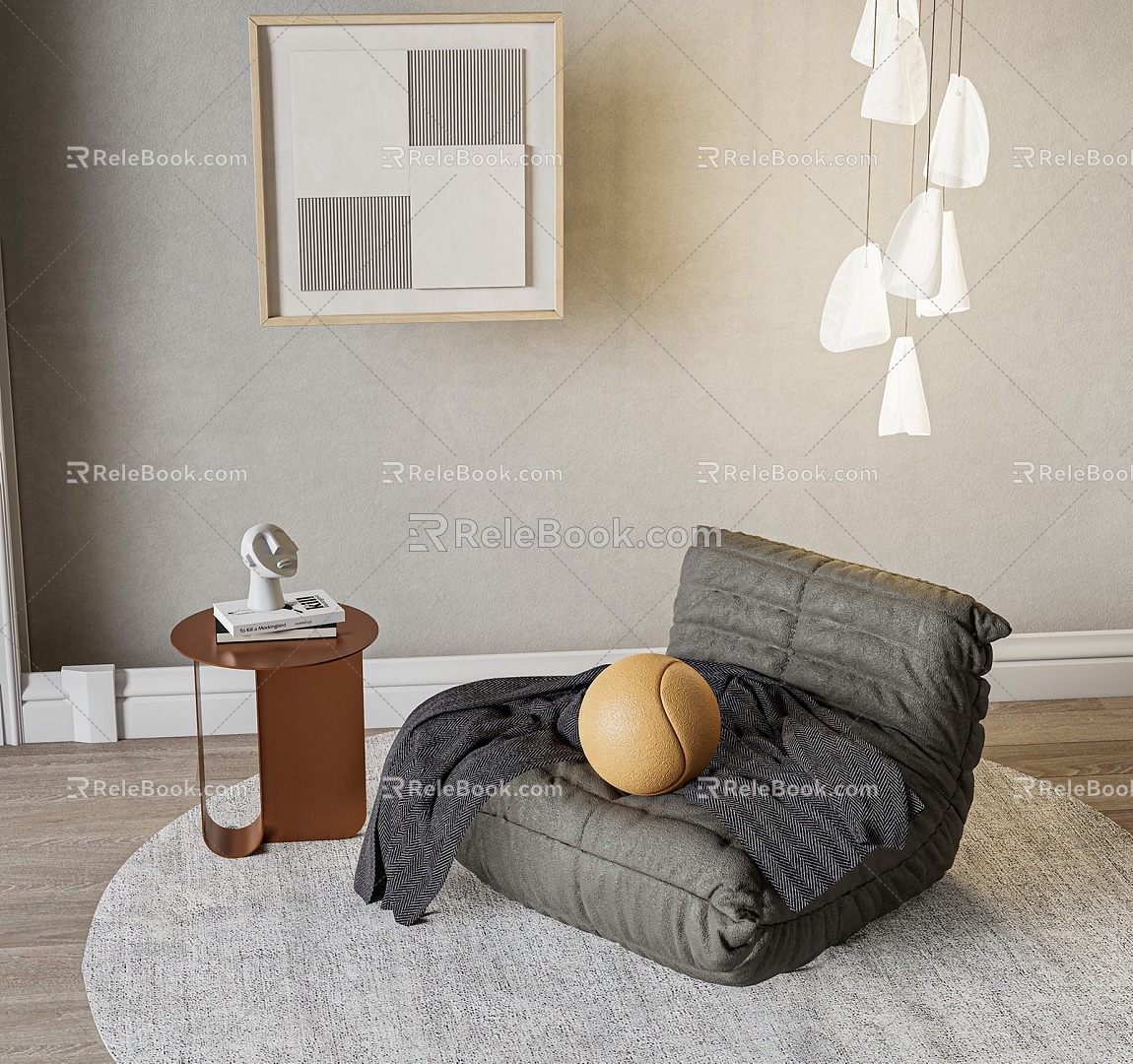 Modern Living Room Single Sofa Caterpillar 3d model