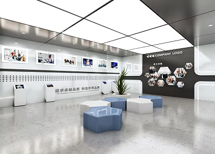Science and Technology City Exhibition Hall Science and Technology Small Exhibition Hall Background Image Wall Science and Technology Museum Science and Technology Exhibition Hall Science and Technology Corridor 3d model