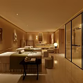 Elegant SPA Sauna Interior With Massage Beds Marble Accents And Warm Lighting