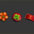 Fresh Red Bell Pepper Juicy Strawberry And Ripe Watermelon Slice Fruits