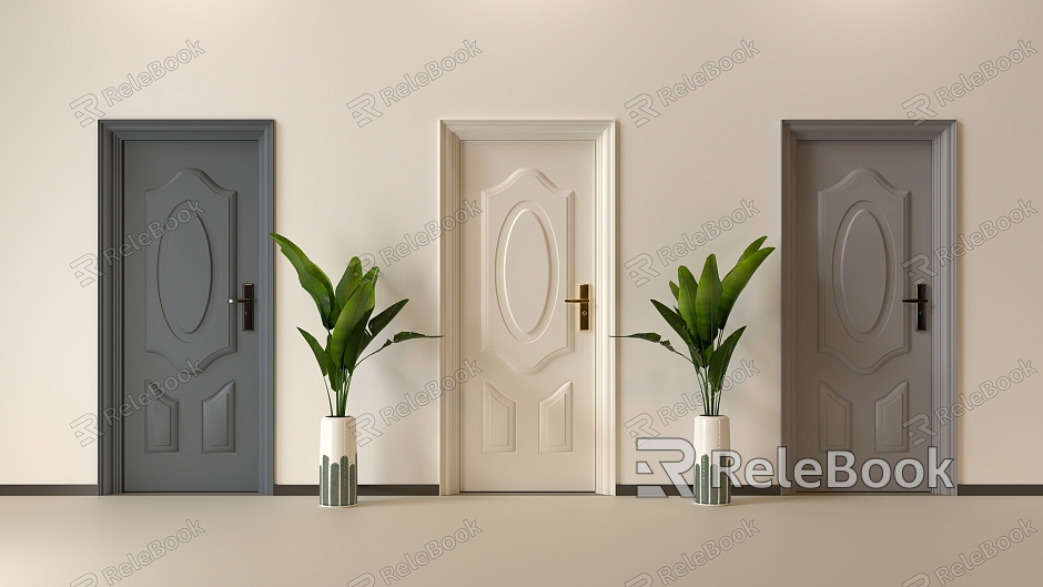 Cream door flat door flat door model