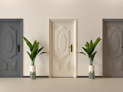 Cream door flat door flat door model