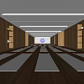 Yoga Fitness Studio Interior With Neatly Arranged Mats And Wooden Walls