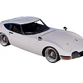 White Retro Sports Car Featuring Sleek Body And Alloy Wheels Design