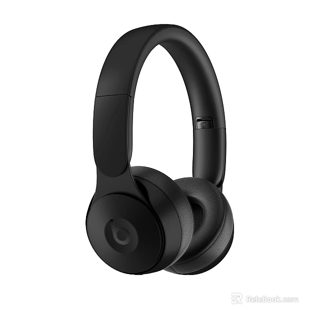 Black Over Ear Headphones with Modern Design and High Quality Audio Sound 3d model 