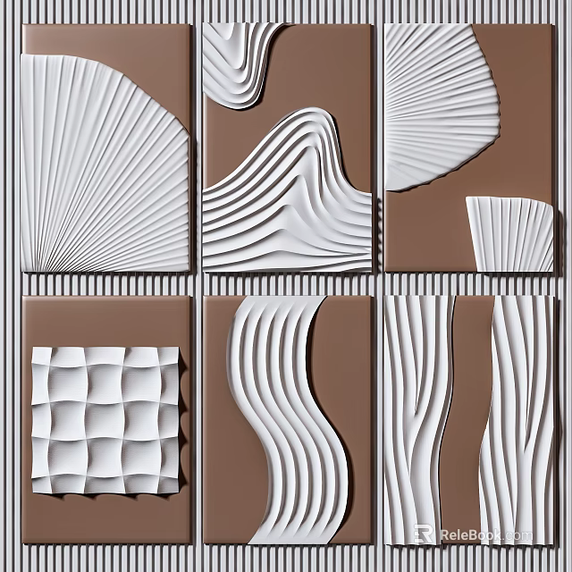 Modern Luxury Geometric 3D Wall Decor With Abstract Patterns And Textures 3d model