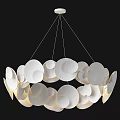 Modern White Chandelier With Layered Circular Discs And Soft Illumination Design