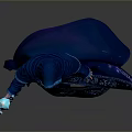 Hooded Man In Blue Robe Holding Glowing Staff With Intricate Patterns