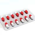 Practical Red and White Capsules in Silver Blister Pack for Daily Necessities