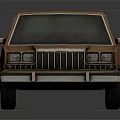 Vintage Orange Classic Sedan With Leather Finish And Front Grille Design