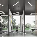 Modern Sports Fitness Gym Interior With Table Tennis Table And Punching Bag