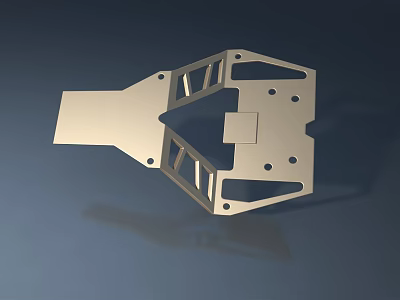 Swing Door Metal Structural Component With Mounting Holes And Geometric Design 3d model