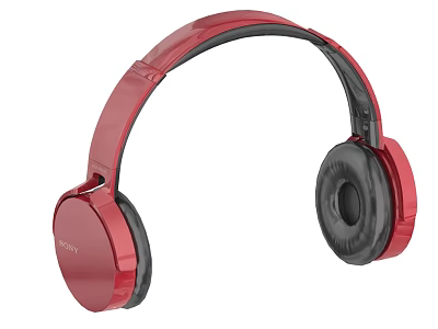 Sony Red Over Ear Headphones Wireless Bluetooth Audio Device with Comfortable Design 3d model