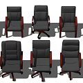 Stylish Office Chairs With Leather Upholstery Red Wooden Legs Armrests And Wheels