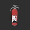 Red Fire Extinguisher With Safety Label And Handle For Emergency Use