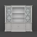 Classic White Wooden Bookcase With Lattice Glass Doors And Spacious Display Shelves For Home Decoration