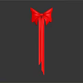 Red Satin Bow Decorative Accessory For Gift Wrapping And Decoration 3d model