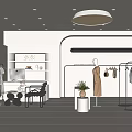 Modern Clothing Store Interior With Clothing Racks Mannequin And Fashion Outfit Displays