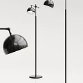 Modern Black Metal Floor Lamp With Adjustable Arm And Dome Shade Design