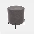 Stylish Purple and Gray Upholstered Ottomans with Black Slim Legs for Living Room