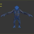 Chimpanzee in Standing Pose With Outstretched Arms on Gray Reflective Floor Background