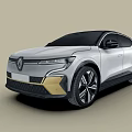 Renault Silver Sleek Crossover SUV With Modern Design And Gold Accents