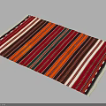 Vibrant Colorful Striped Rug Featuring Red Orange White And Black Horizontal Stripes
