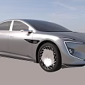 Sleek Silver Modern Electric Sedan With Futuristic Body Design And Alloy Wheels